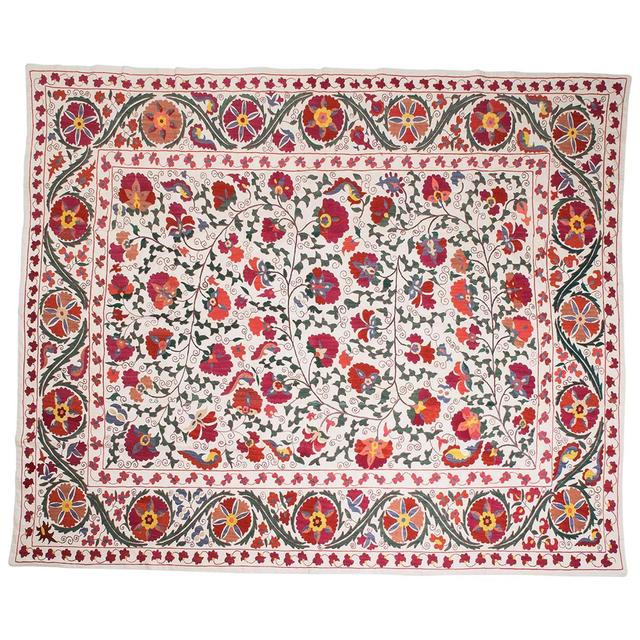 Vintage Turkoman Suzani Bedspread
