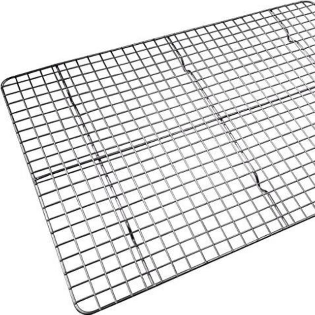 Checkered Chef Cooling Rack - Set of 2 Stainless Steel, Oven Safe Grid Wire Racks for Cooking & Baking - 11 ¾" x 17"