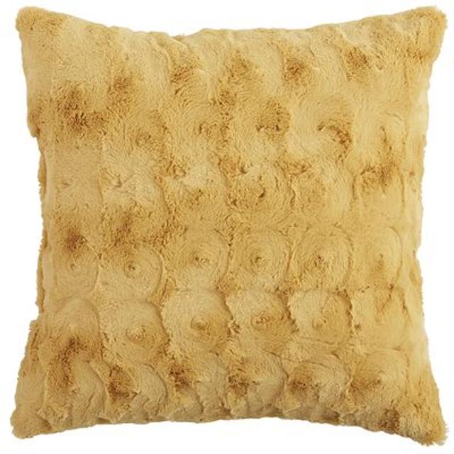 [Pier 1 Imports] Fuzzy Pillow - Honey