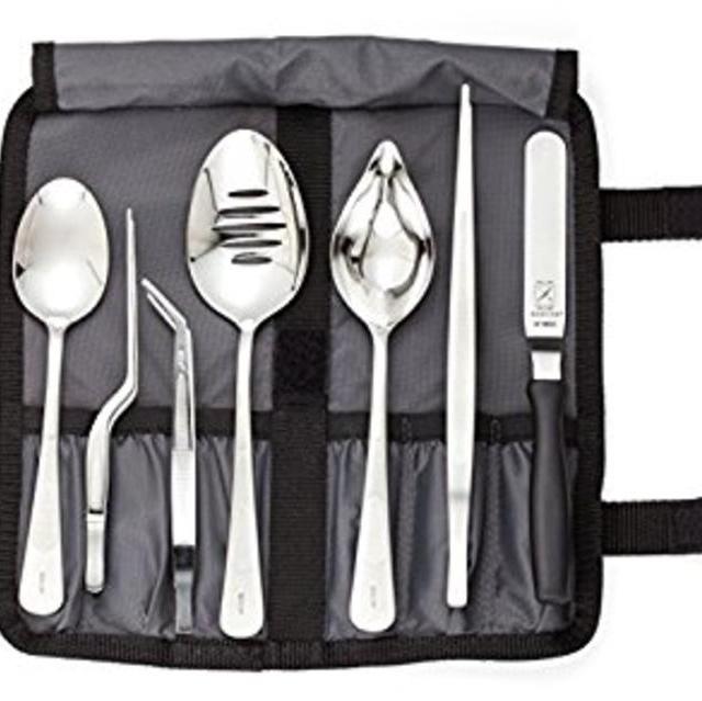 Mercer Culinary M35149 Professional Chef Plating Kit, 8 Piece, Stainless Steel, Black