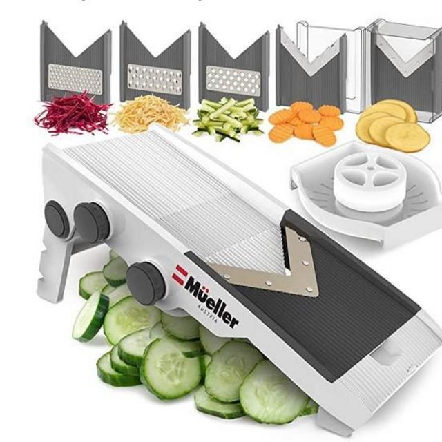 Mueller Austria Multi Blade Adjustable Mandoline Cheese/Vegetable Slicer, Cutter, Shredder with Precise Maximum Adjustability