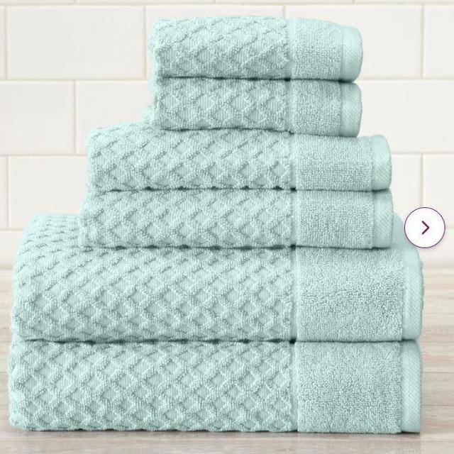 6 Piece 100% Cotton Towel Set
