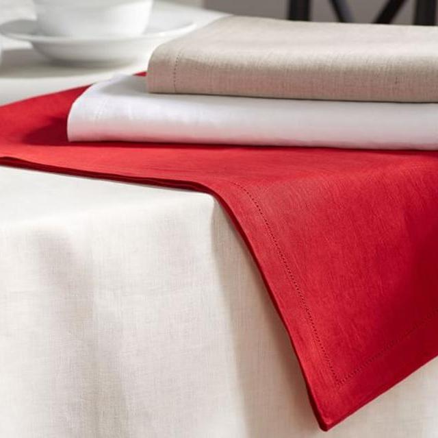 PB Classic Belgian Flax Linen Hemstitch Tablecloth
