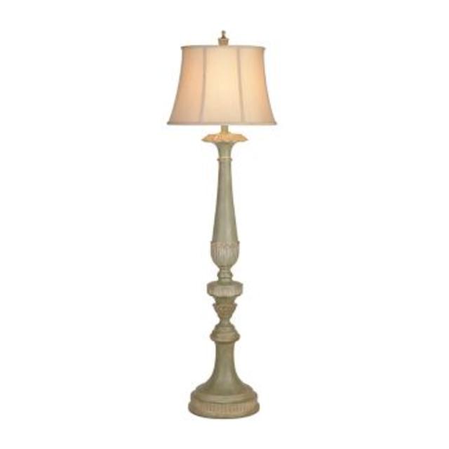 Vintage Green Petals Floor Lamp