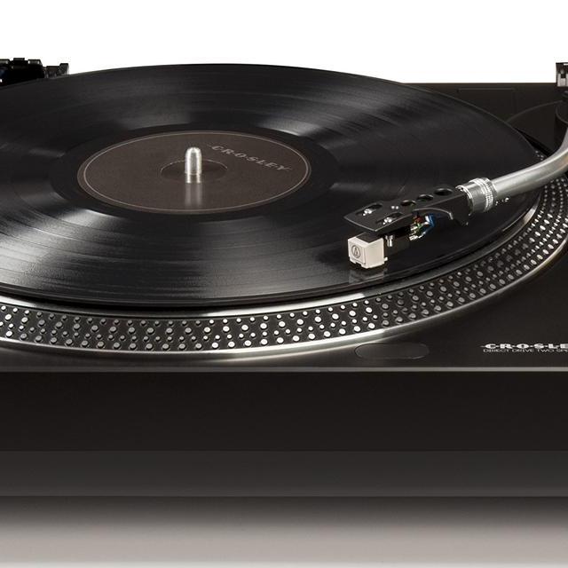 Crosley C200A-BK Direct Drive Turntable with S-Shaped Tone Arm, Black