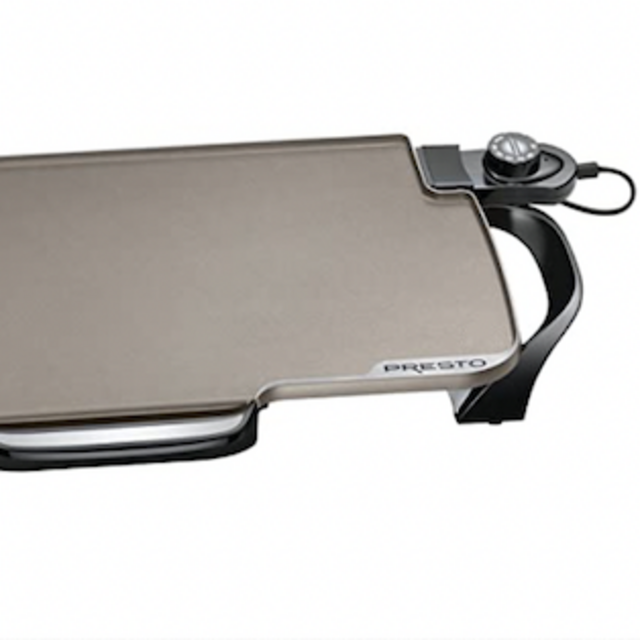 Presto Ceramic 22-inch Electric Griddle with removable handles, One Size, Black