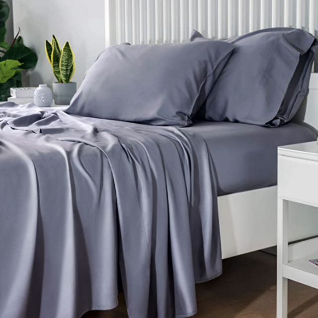 Bedsure 100% Bamboo Sheets Set Queen Grey