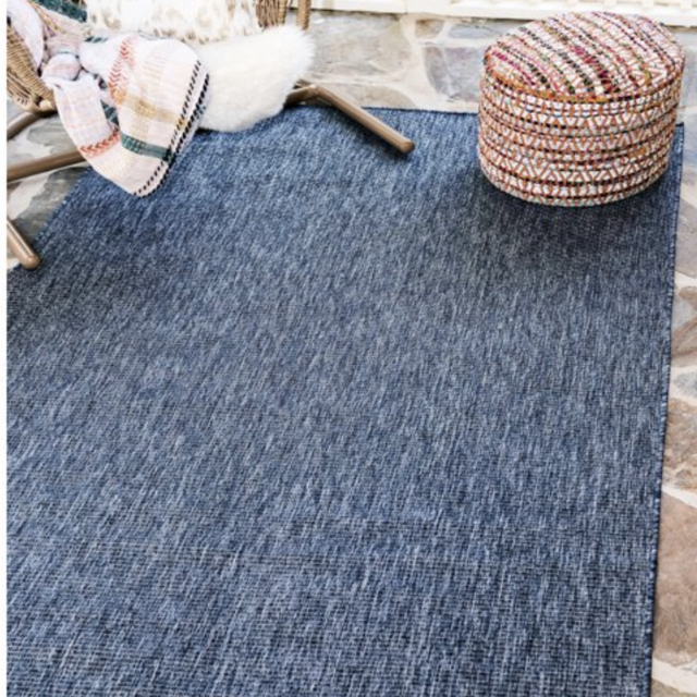 Unique Loom Solid Outdoor Contemporary Distressed Rug 6ftx9ft