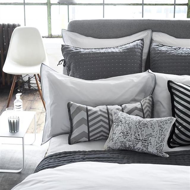 ASTOR CHARCOAL & DOVE KING DUVET COVER