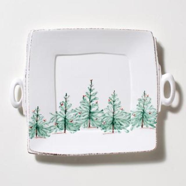 VIETRI LASTRA HOLIDAY SQUARE HANDLED PLATTER