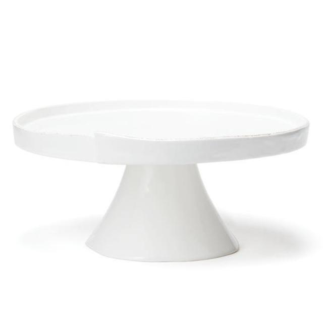 VIETRI LASTRA WHITE LARGE CAKE STAND