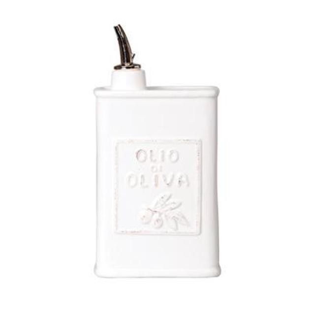 VIETRI LASTRA WHITE OLIVE OIL CAN