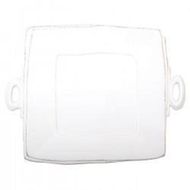 VIETRI LASTRA WHITE SQUARE HANDLED PLATTER