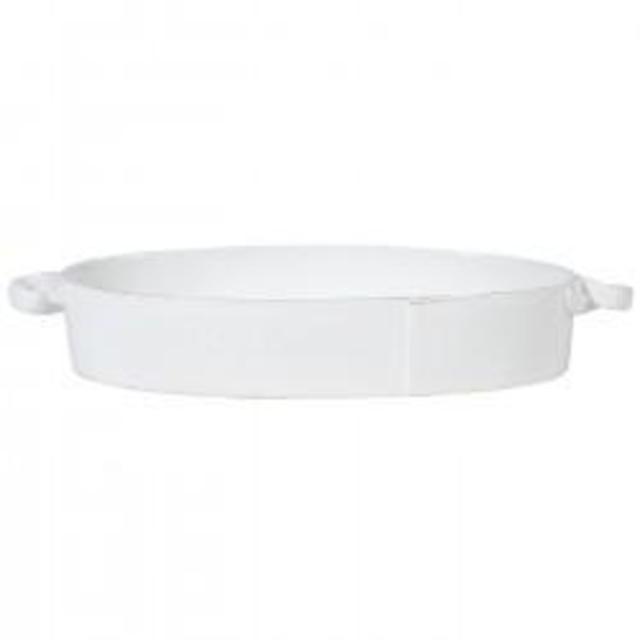 VIETRI LASTRA WHITE OVAL BAKER