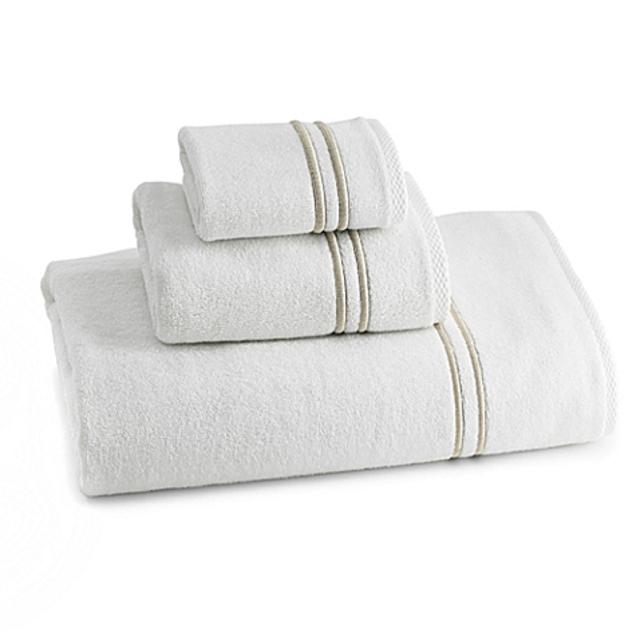 Kassatex Baratta Turkish Cotton Washcloth in White/Silver