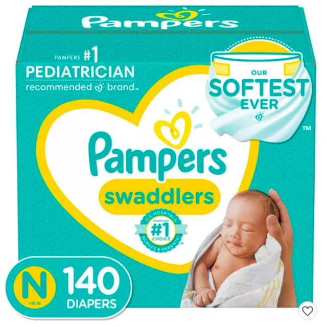 Pampers Swaddlers Disposable Diapers - Newborn Size, 140 Count
