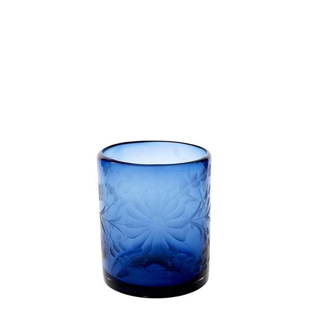 French Blue Short Flower Glass