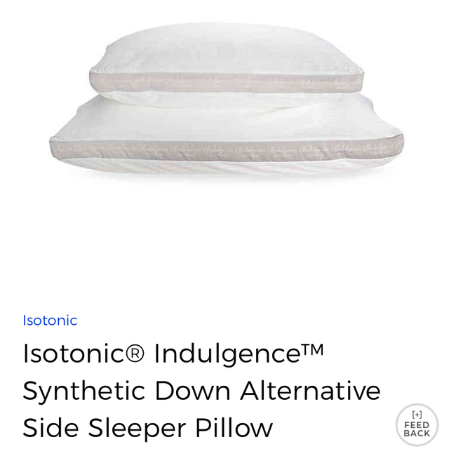 (King Size) Isotonic Indulgence Synthetic Down Alternative Side Sleeper Pillow