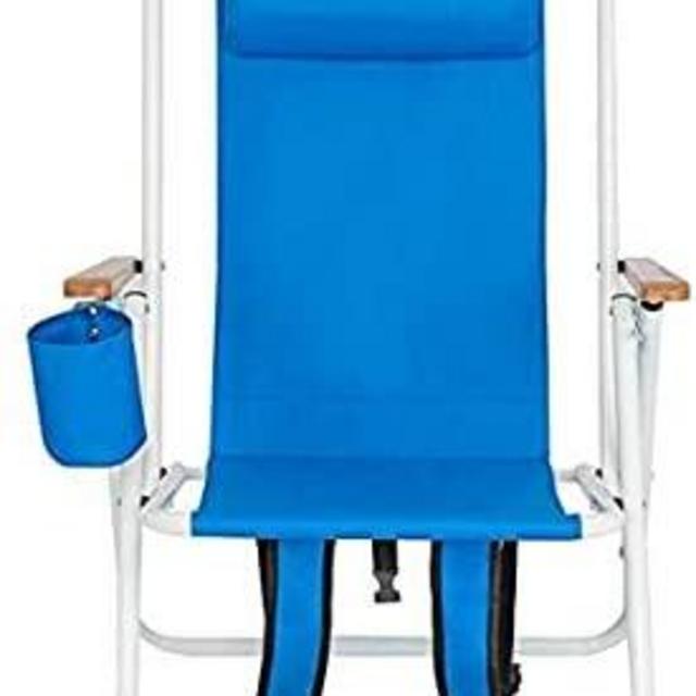 YYWE Single Beach Chair Camping Folding Chair, Ultralight Backpack Chair, with Cup Holder, Compact and Heavy Outdoor, Camping, Barbecue, Beach, Travel, Picnic, Festival, Blue