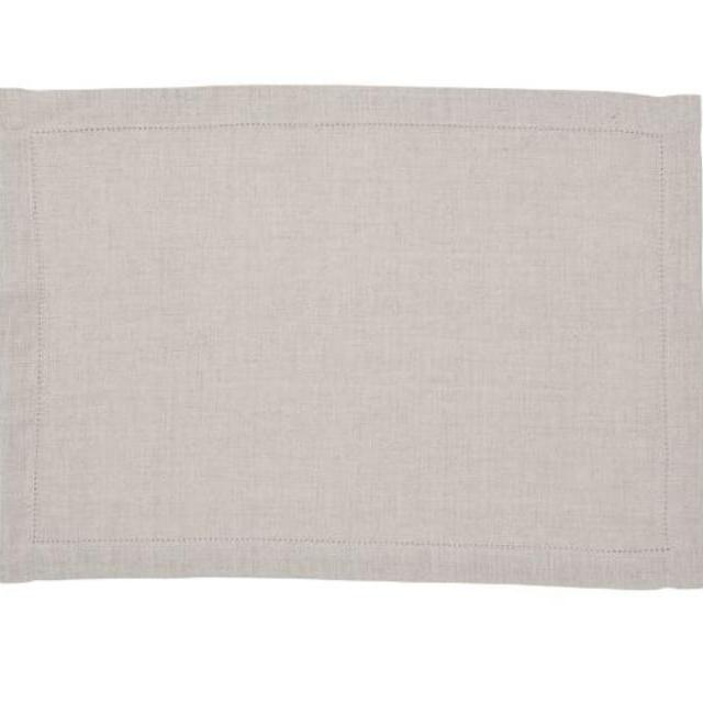 PB Classic Belgian Flax Linen Hemstitch Place Mat, Set of 4