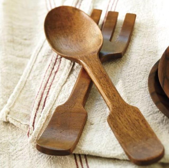 Vintage Wood Serving Set