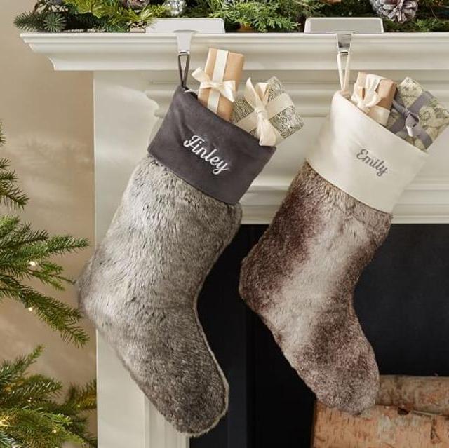 Pottery Barn Ombre Faux Fur Stocking