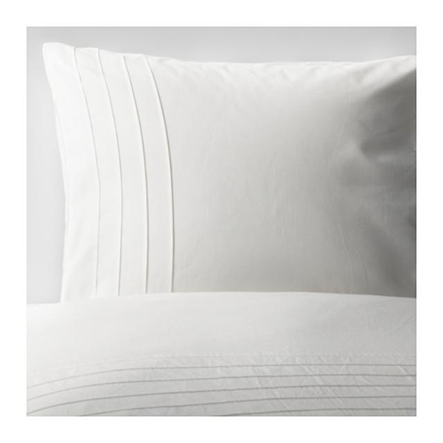 ALVINE STRÅ Duvet cover and pillowcase(s), white
