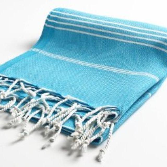 Turkish Towel Peshtemal for Hamam Bathrobe Spa Pool Massage Sauna Beach Yacht Gym Fitness Kitchen Yoga Baby Towel Picnic Blanket 100% Cotton Table Throw Sarong Unisex "Turquoise"