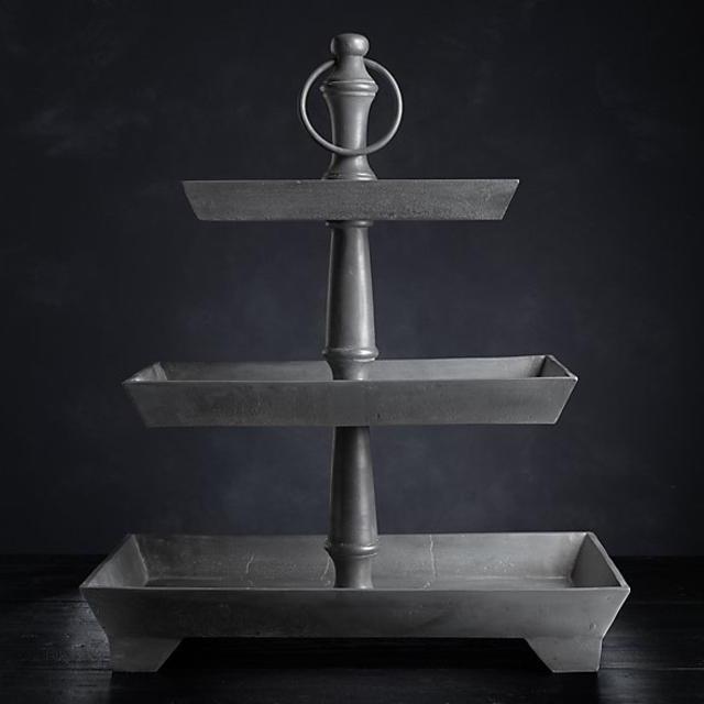Grand Brasserie Cast Aluminum Tiered Rectangular Stand