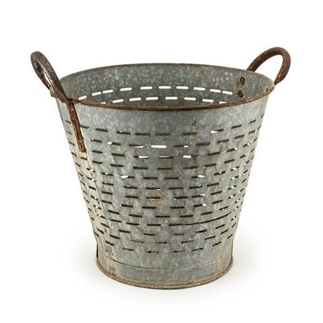 Vintage Iron Olive Bucket