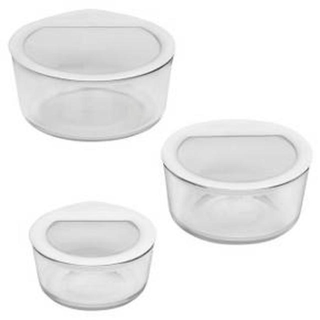 Pyrex No Leak Glass Lid 6 Piece Round Value Pack