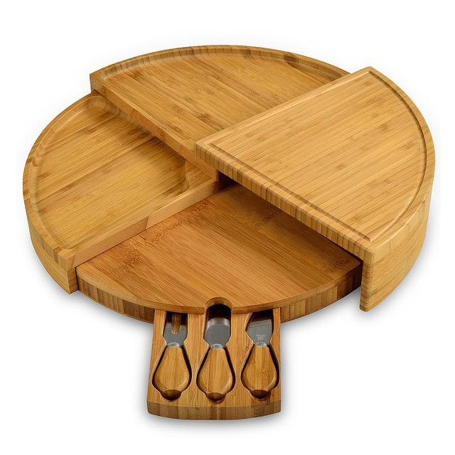 Compact Swivel Cheese Board with Knives
