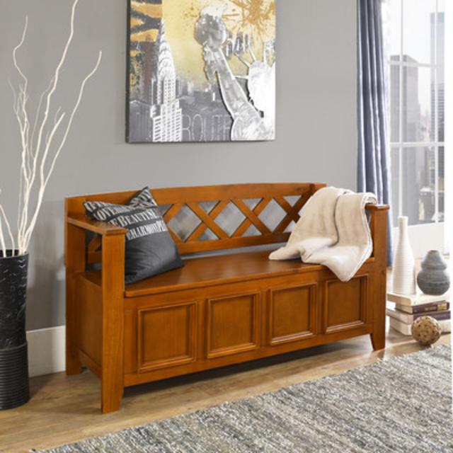 Amherst Wood Storage Entryway Bench