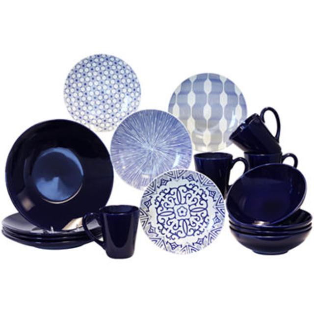 Baum Blue and White 16-pc. Dinnerware Set