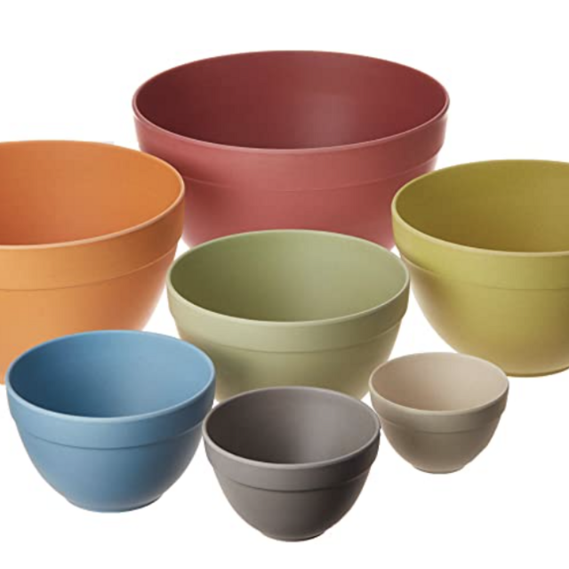 Bamboozle Nesting Bowls Set for Mixing and Serving, Dishwasher Safe, 7 Piece, Pastel