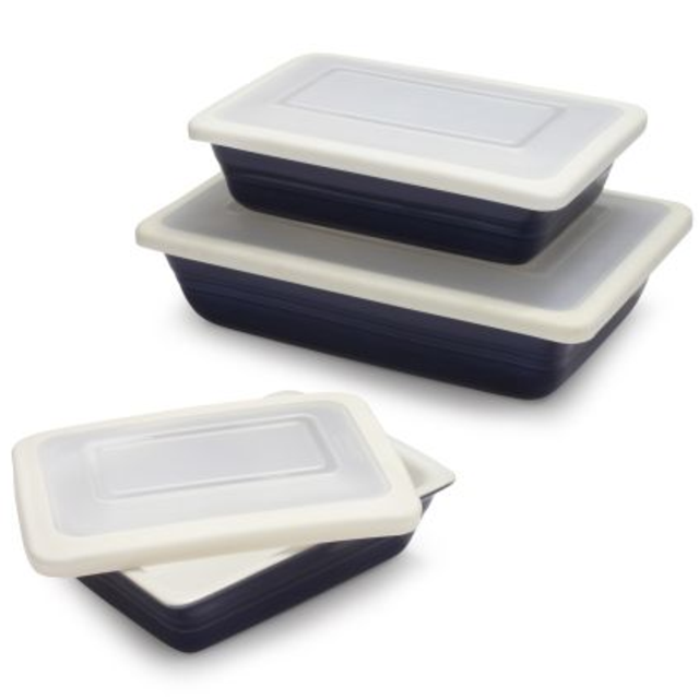 Oven-to-Table Stoneware Bakers with Lids, Sets of 3