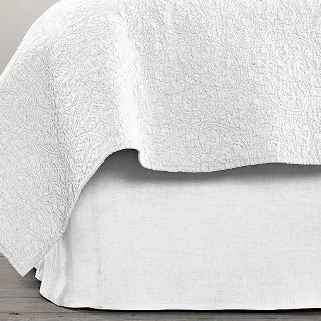 Vintage-Washed Belgian Linen Bed Skirt