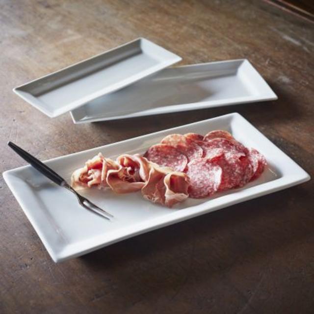 Blanc Rectangular Platters, Set of 3