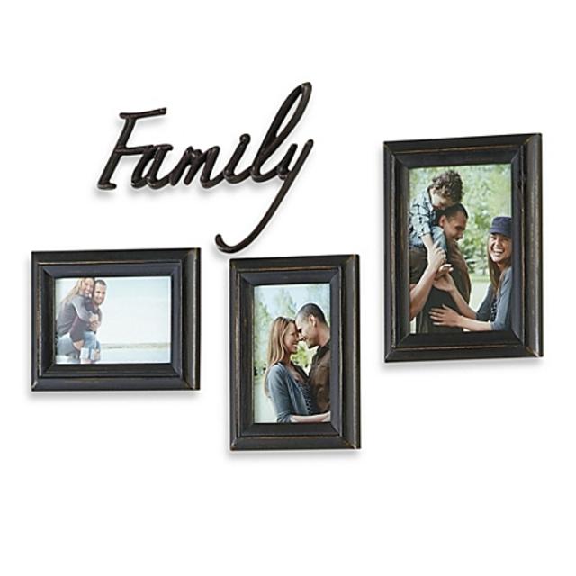 Wall Solutions 4-Piece Family Picture Frame Set in Black