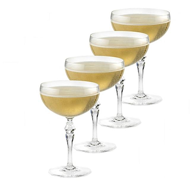 Wine Enthusiast Fusion Deco Champagne Coupe Glasses (Set of 4)