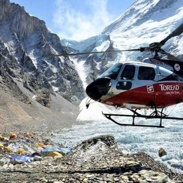 Helicopter Ride in the Himalayas