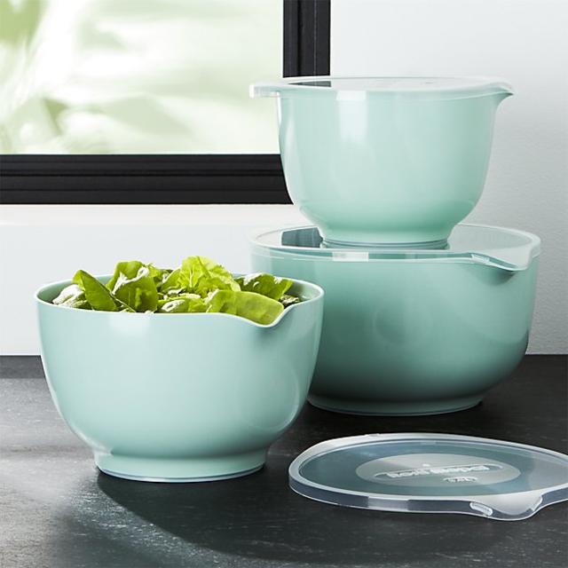 Rosti Retro Melamine Mixing Bowls with Lids Set [WHITE]