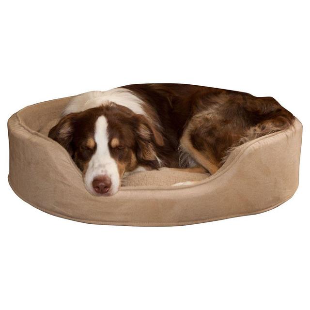 Large Clay Cuddle Round Suede Terry Pet Bed