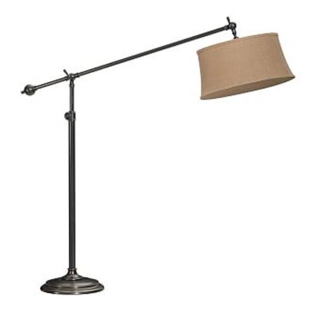 CFL Chelsea Sectional Floor Task Lamp with Burlap Shade, Bronze finish