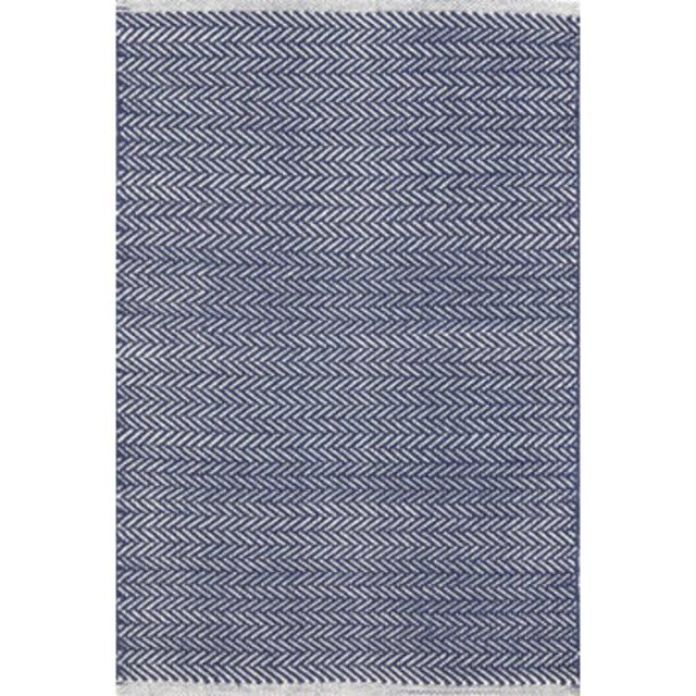 Herringbone Hand Woven Blue Runner - 2'6" by 12'