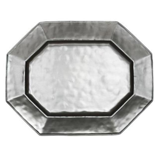 Pewter Stoneware Large Octagonal Platter