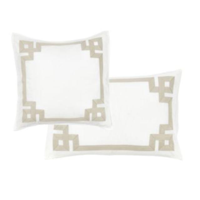 Suzanne Kasler Greek Key Sham Euro in Tan