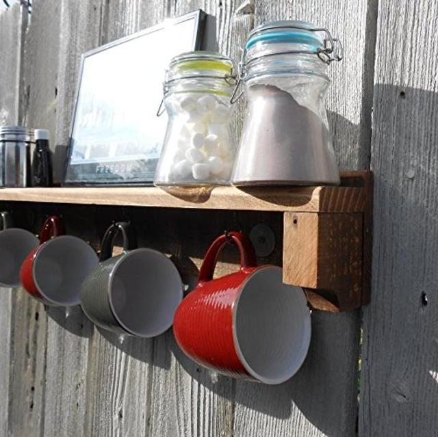 Pallet Mug Holder - Early American Dark