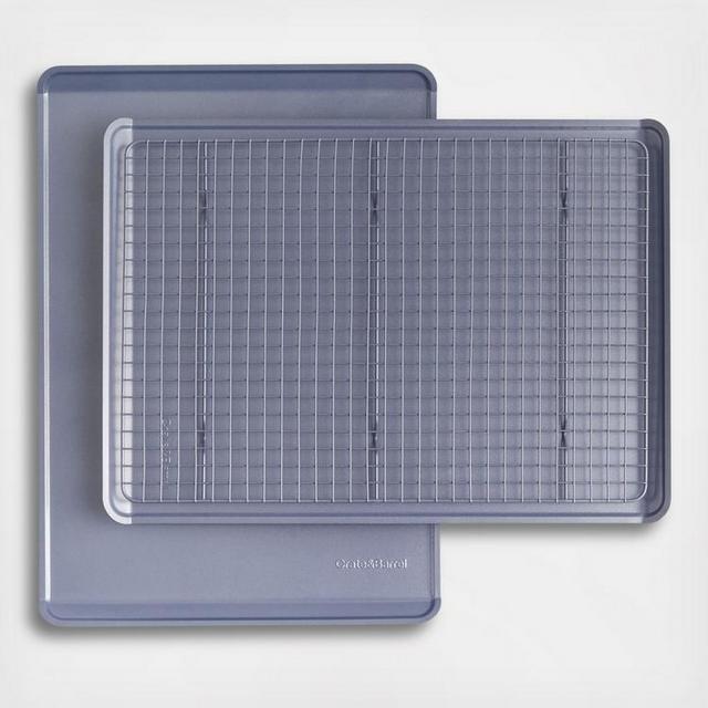Non-Stick 3-Piece Cookie Sheet with Cooling Rack Set