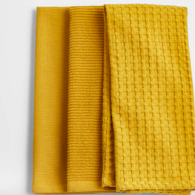 Yellow Dish Towels, Set of 3